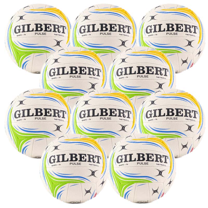 10 x Gilbert Pulse Training Netballs Gilbert Netball Balls Sports Ball Shop