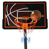 Bee Ball Pro Bound Adjustable Full-Size Basketball Hoop in black and orange.