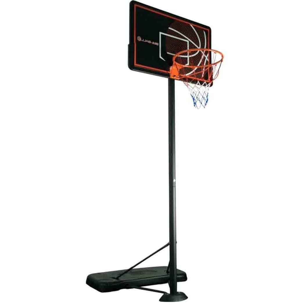 Adjustable full-size Bee Ball Pro Bound basketball hoop in vibrant orange.