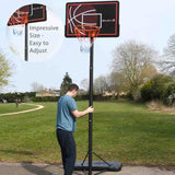 Bee Ball Pro Bound adjustable basketball hoop in black and yellow, full size.