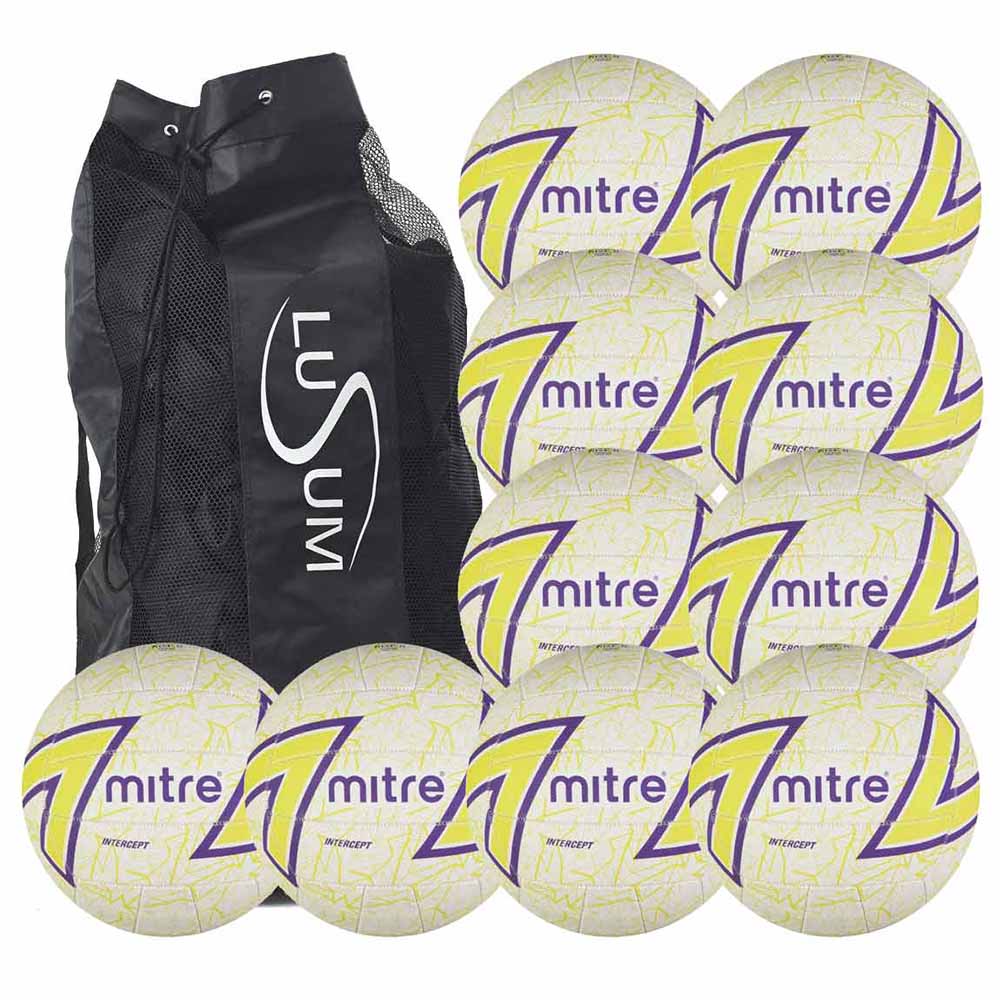 Mitre Intercept 10 Ball Netball Pack Mitre Netball Balls Sports Ball Shop