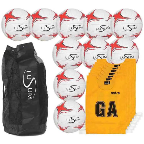 Premium Lusum Optio Netball Team Pack with Bag & Bibs