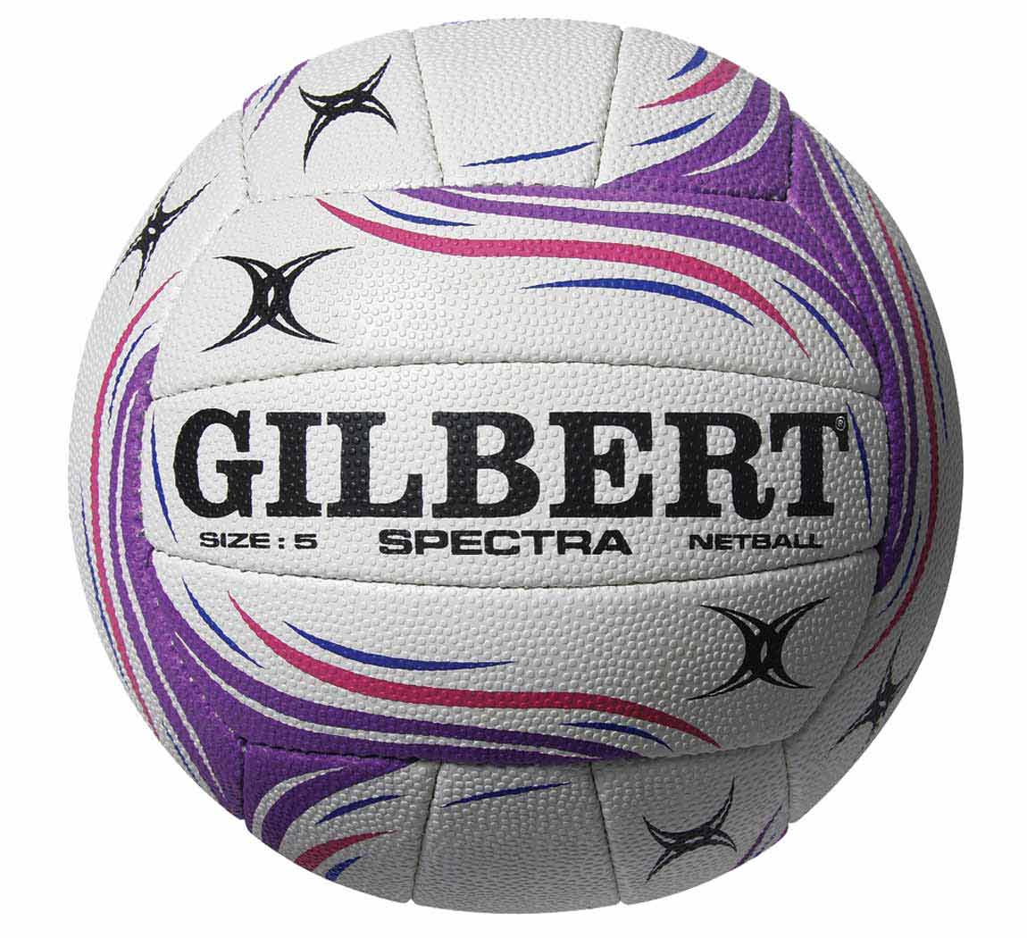 Gilbert Spectra Match Netball 5 Ball Pack with Ball Bag Gilbert Netball Balls Sports Ball Shop